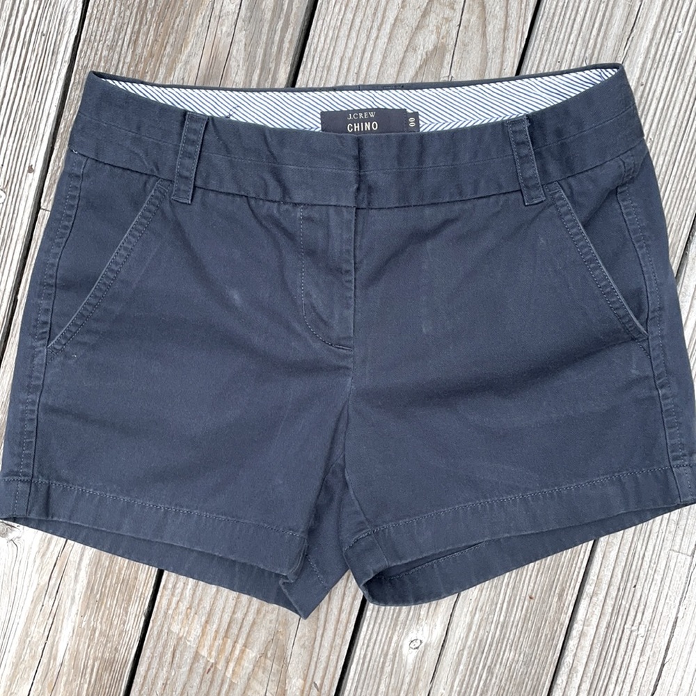 J. Crew Navy Chino Shorts Size 00 EUC